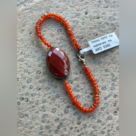 Elegant Faceted Carnelian Beaded Bracelet 7” - Picture 12 of 12
